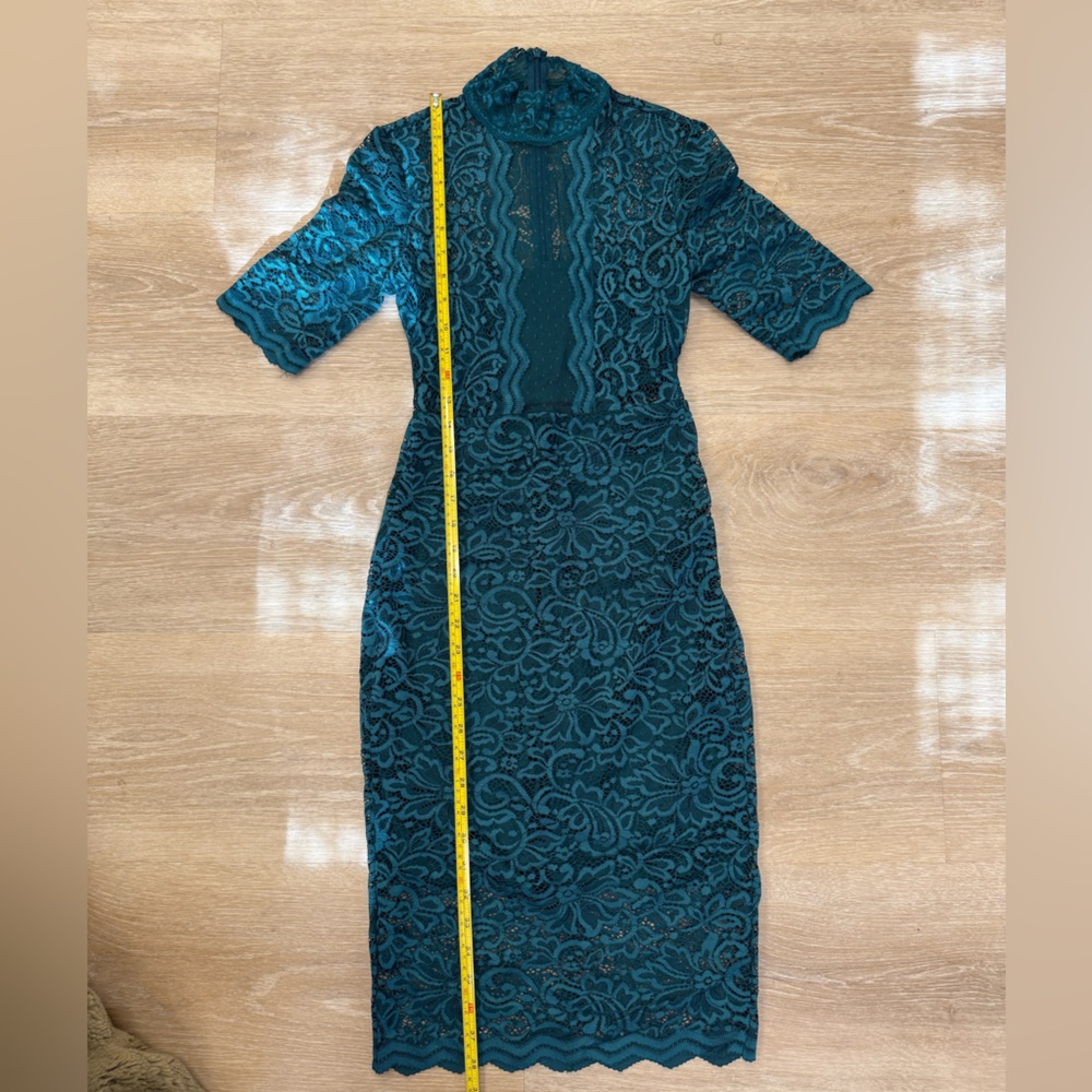 Express Teal Long Sleeve Lace Dress